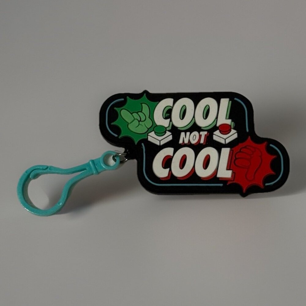 Cool, Not Cool Dude Perfect KeyChain RARE Bag Backpack Keys Accessory‎ Green Red